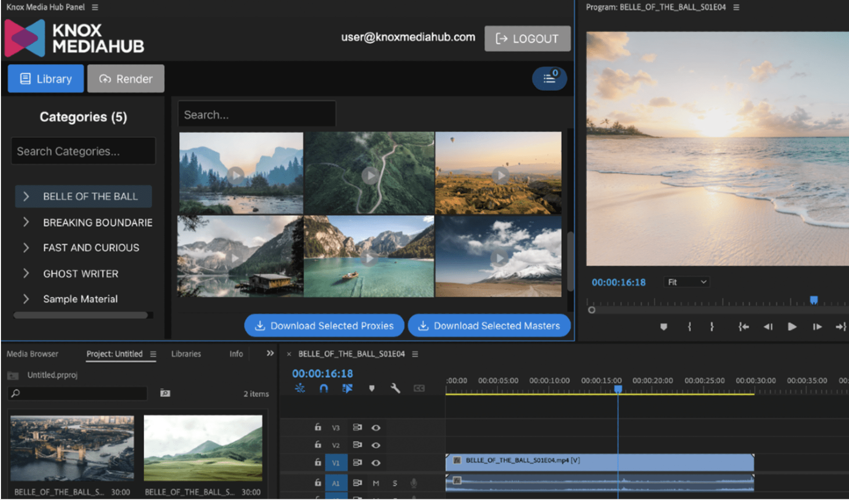 Knox Media Hub for Adobe Premiere plugin