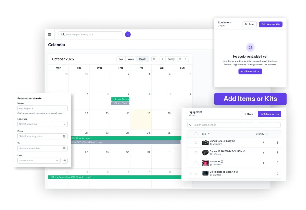 Asset Reservations by Cheqroom
