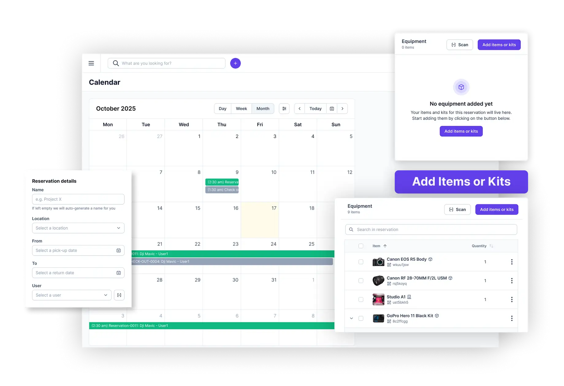 Asset Reservations by Cheqroom