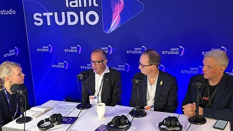 IAMT Studio podcast panel: Riikka Koponen, Chris Merrill, André Torsvik and Richard Rees discussing expanding MediaTech into new industries